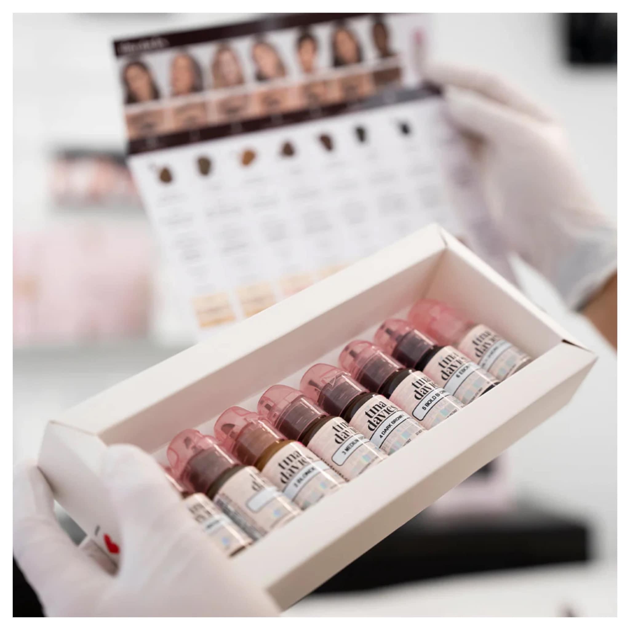 Semi permanent makeup pigment swatches